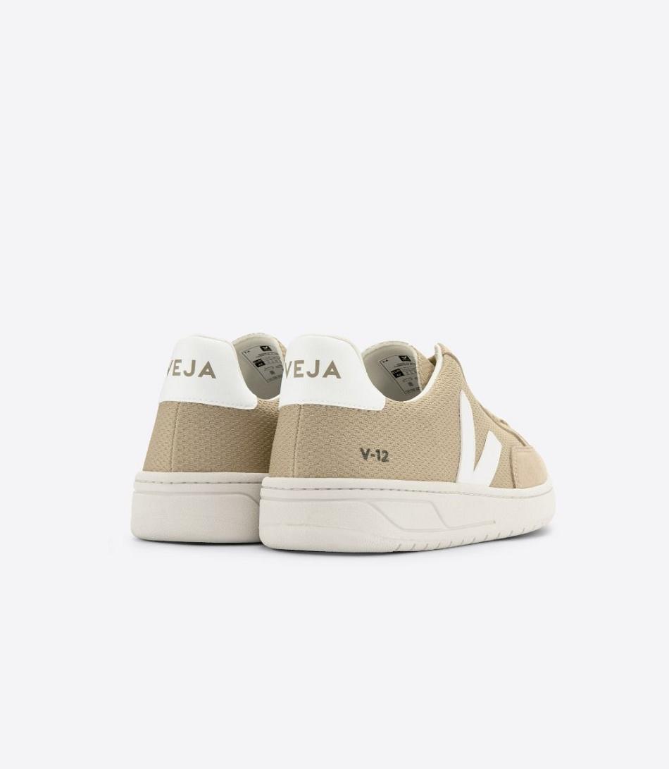 Adults Veja V-12 Vegan Alveomesh Dune Vegan Blancas | FESHY32826