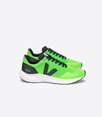 Zapatillas Running Carretera Veja Marlin V-knit Vert Fluo Sneakers Negras | YESVQ70499